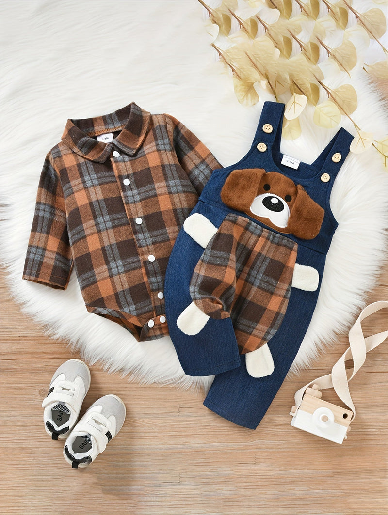 Conjunto RN Masculino Macacão Cachorrinho