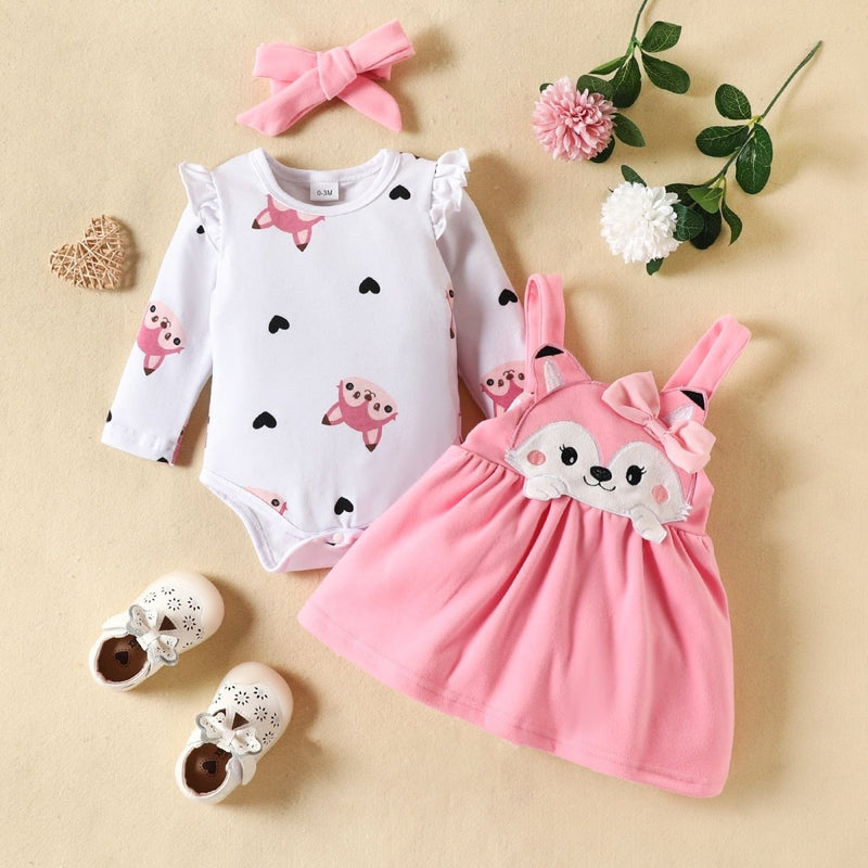 Conjunto Vestido Raposa RN ( 0 - 19 Meses)