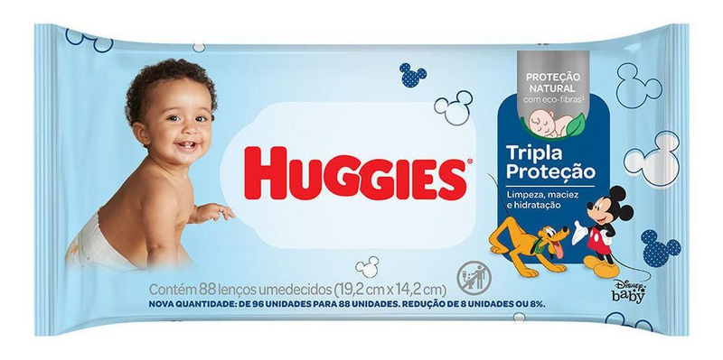 Kit  Huggies Lenço Umedecido Tripla Proteção Regular Com 1056 unidades