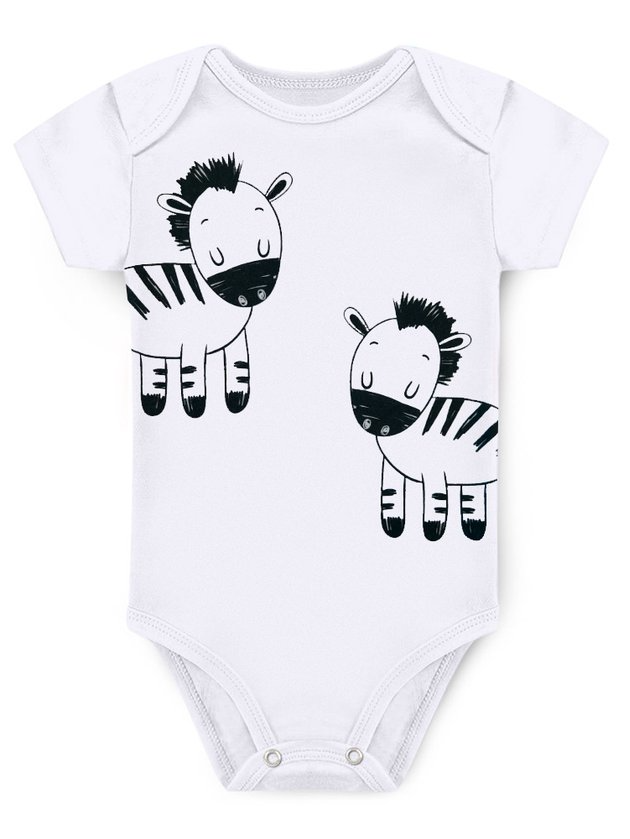 KIT BODY INFANTIL 3 PEÇAS SUEDINE ZEBRA